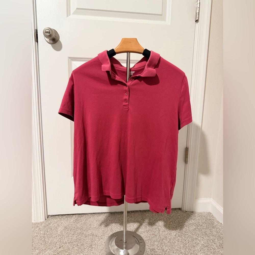 Lands’ End Red/Pink Collared Shirt – Size XL/P - Picture 2 of 8
